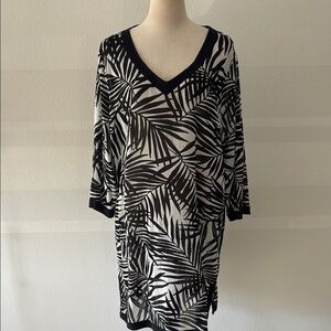 Lands-end Black and White Swim Beach Coverup
